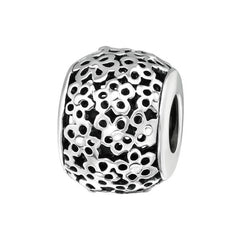 Silver Flower Charm Bead
