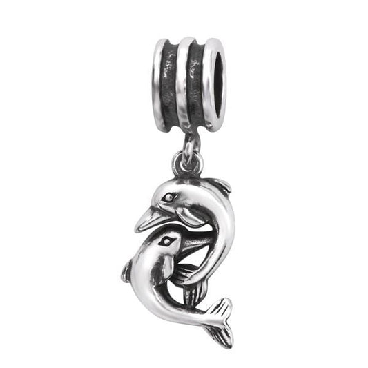 Silver Dolphin Charm Bead
