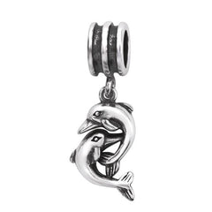 Silver Dolphin Charm Bead