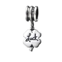 Silver Lucky Clover Charm Bead