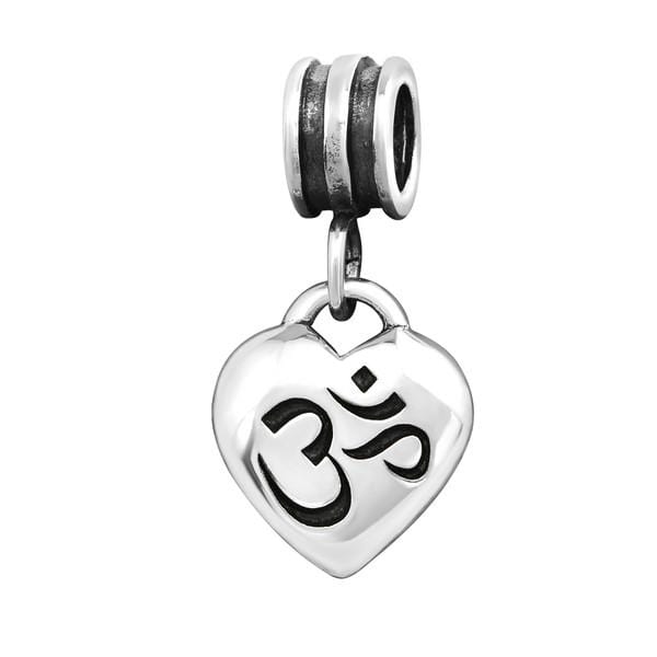 Silver Om Symbol Charm Bead