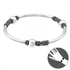Silver Bali Bangle Bracelet