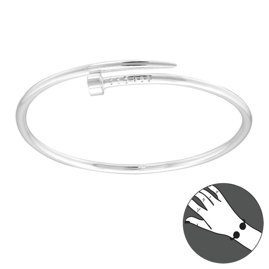 Silver Nail Bangle for women