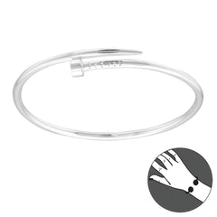Silver Nail Bangle for women