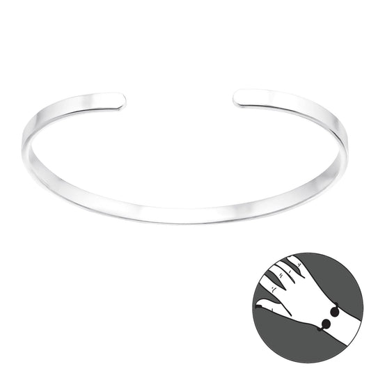 Silver Plain Bangle for Women