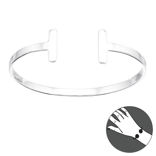 Silver Twin Bar Bangle