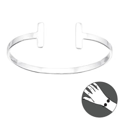 Silver Twin Bar Bangle
