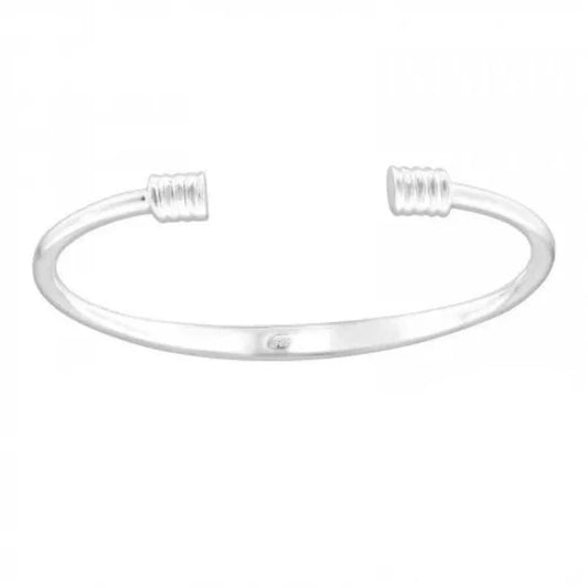 Silver Twisted Ends Plain Bangle