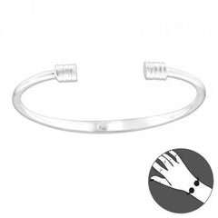 Silver Twisted Ends Plain Bangle