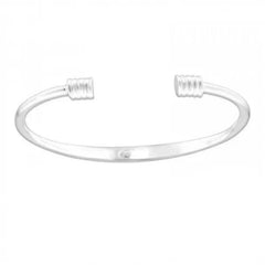 Silver Twisted Ends Plain Bangle