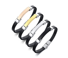 Leather Bracele Engraved Bracelet