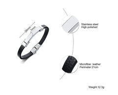 Leather Bracele Engraved Bracelet