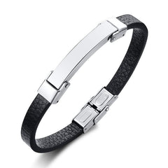 Leather Bracele Engraved Bracelet
