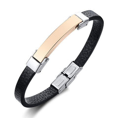 Leather Bracele Engraved Bracelet