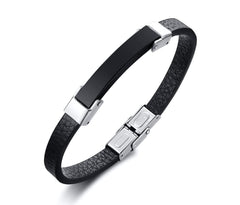 Leather Bracele Engraved Bracelet