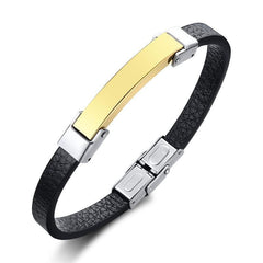 Leather Bracele Engraved Bracelet