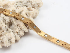 Womens Gold Magnetic Therapy Bracelets