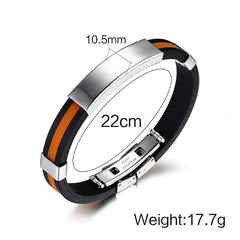 Stainless Steel Rubber Band Bracelet
