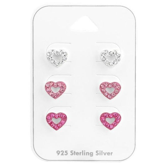 Heart Ear Studs Set for Kids