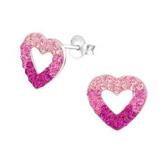 Kids Silver Heart Stud Earrings