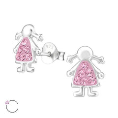 Silver Girl Stud Earrings