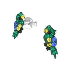Kids Silver Parrot Stud Earrings