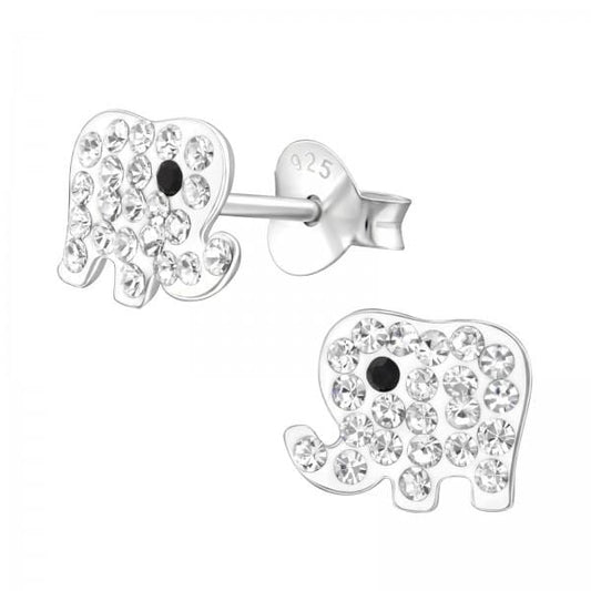 Kids Silver Elephant Stud Earrings