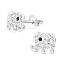 Kids Silver Elephant Stud Earrings