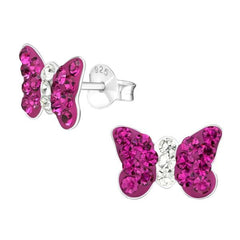 Silver Butterfly Earrings Studs