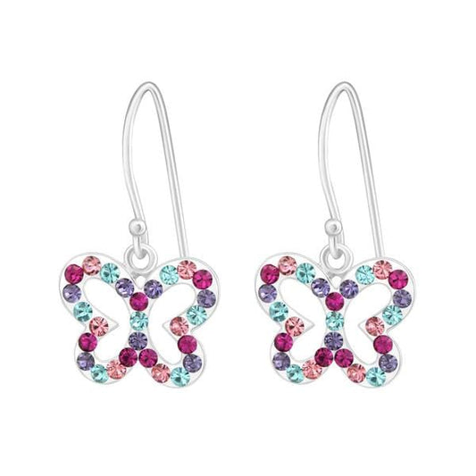 Kids Silver Butterfly Earrings