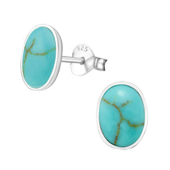 Silver elegant Oval Stud Earrings