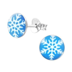 Kids Silver Snowflake Stud Earnings