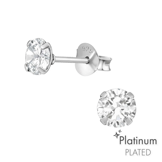 Platinum Round Earrings