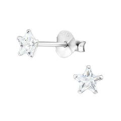 Small Silver Star Stud Earrings