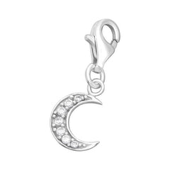 Silver Moon Clip on Charm