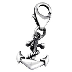 Silver Anchor Clip on Charm