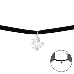 Silver Unicorn Choker Necklace