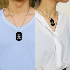 Stainless Steel King Queen Necklace for Couple