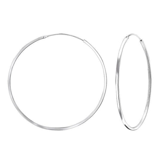 Silver Large Hoops earrings 60mm