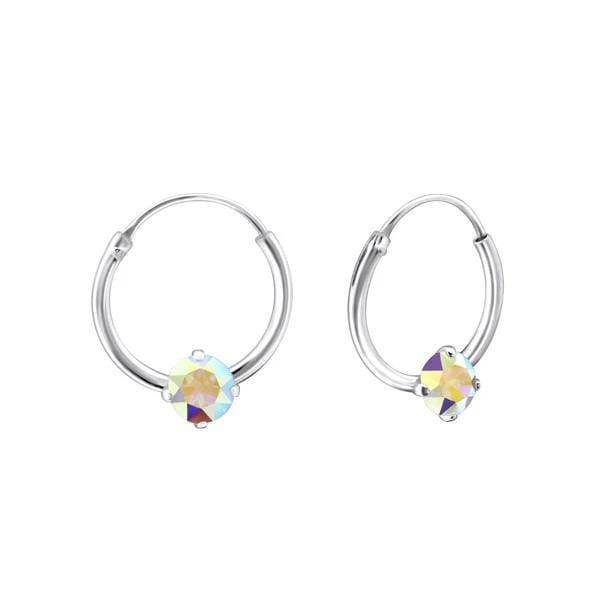 Silver AB Hoop Earrings with Swarovski Crystal