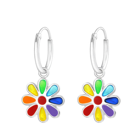 Rainbow Hoop Earrings for Girls