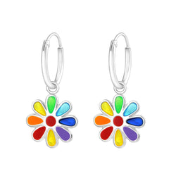 Rainbow Hoop Earrings for Girls