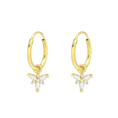 Gold Hanging Butterfly Hoop Earrings