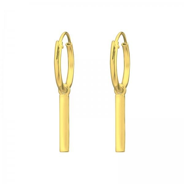 Silver Hanging Hoop Earrings