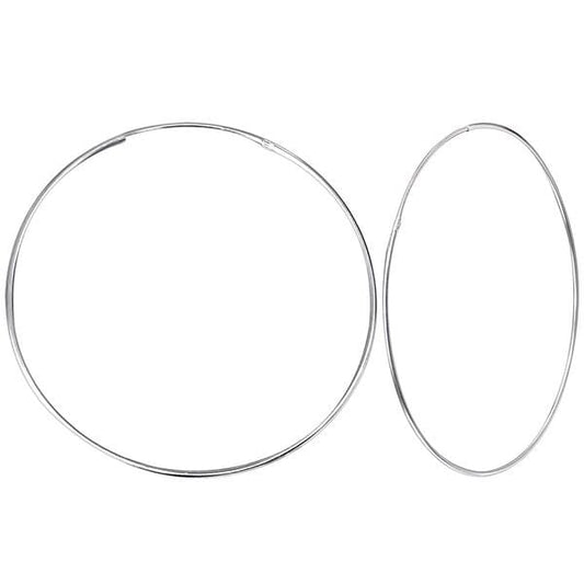 Silver 50mm Circle Hoop earrings