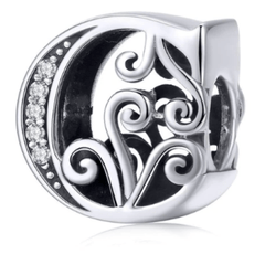 Silver Letter Charm C