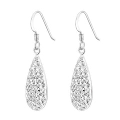 Silver Crystal Drop Earrings