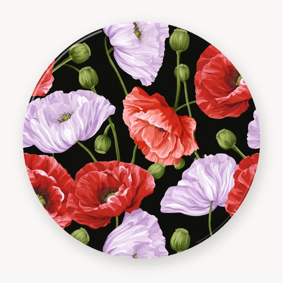 Scarlet Poppy & Lilac Bloom Wall Plate