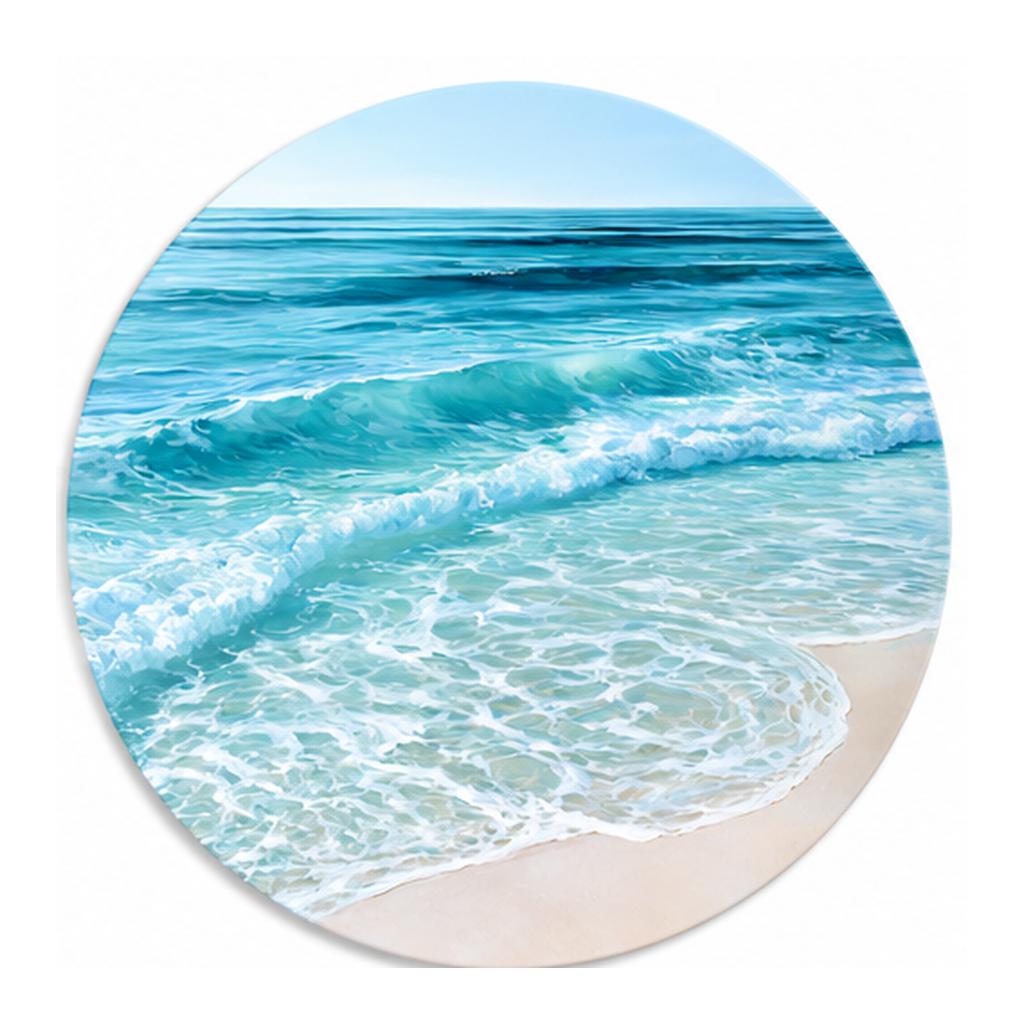 Turquoise Ocean Rolling Waves Wall Plate