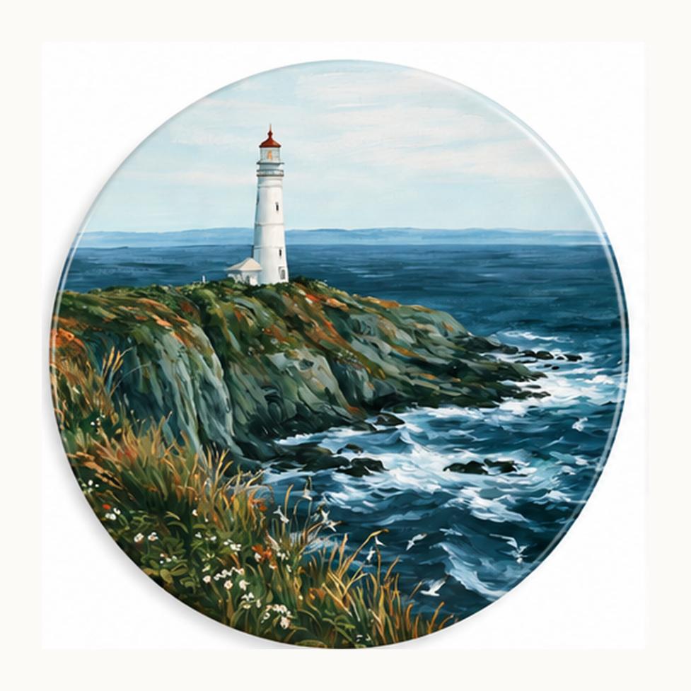 Rugged Coastal Lighthouse Seascape Wall Plate